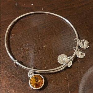 Alex and Ani Silver Topaz Birthstone bracelet